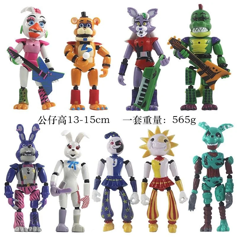 FNAF 피규어 파이널 보스 귀여운 보니 베어 프레디 보안 침해 액션 PVC 모델 썬드롭 장난감 선물 신제품 : 다시올마트