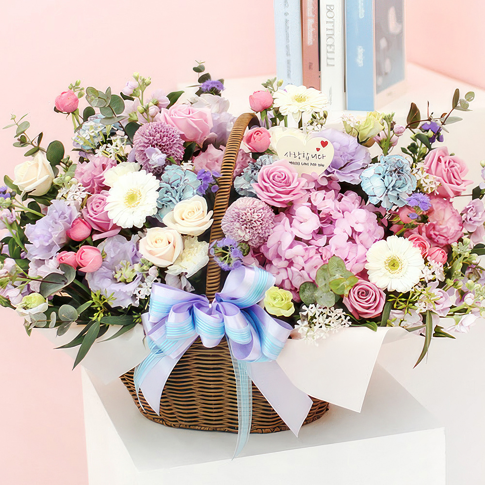[러브버드] 생일 축하 기념일 이벤트 행사 꽃바구니 배달 당일 전국 꽃배달 서비스 : 컬투플라워-꽃배달서비스1위
