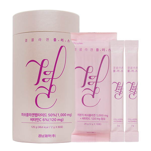 경남제약 결콜라겐 플러스 저분자피쉬 콜라겐 2g 60포 2개월분 : 피엔엘