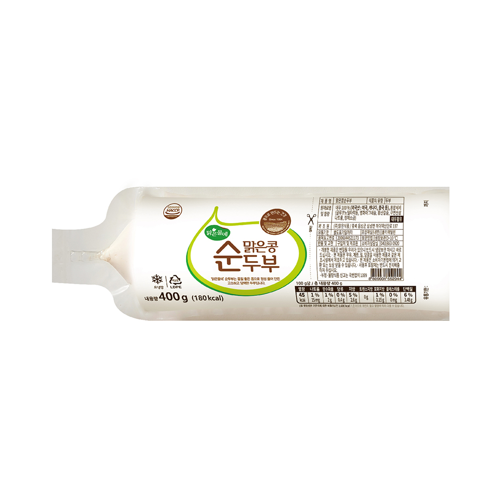 맑은물에 맑은콩 순두부 400g : 맑은물에홀딩스