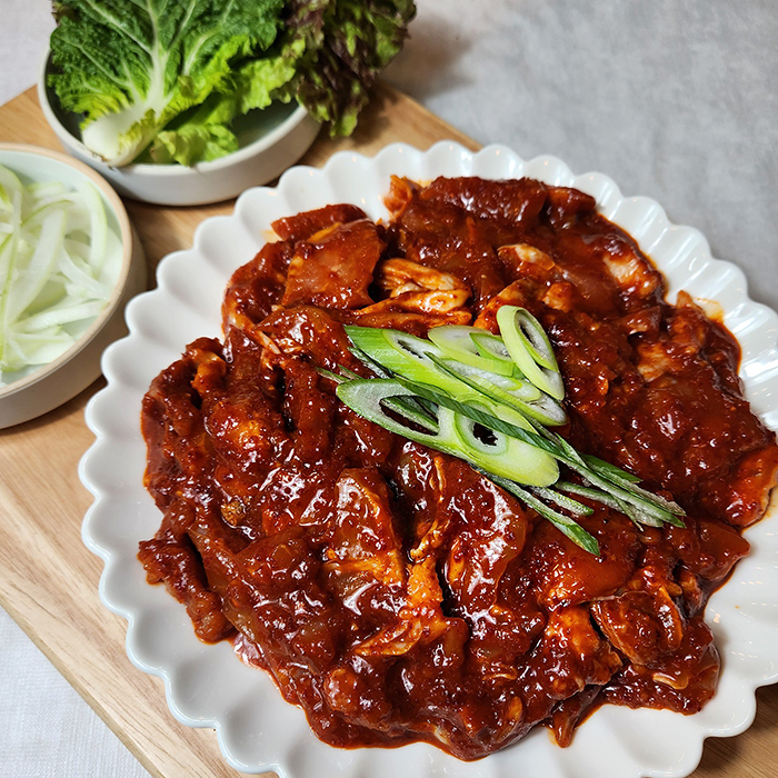 다둥이네 정육점 - 수제 닭갈비 600g 고추장 양념 닭불고기 캠핑요리 닭다리살만 이용 : 다둥이네 정육점