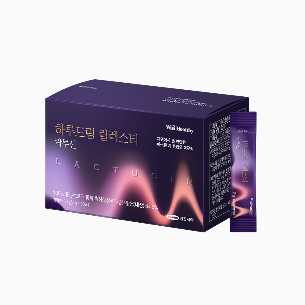 삼진제약 위시헬씨 하루드림 릴렉스티 락투신 30포x1박스(30일분) 흑하랑 꿀잠상추 캐모마일 루이보스 잠안올때 숙면 수면에 좋은차 : 삼진제약