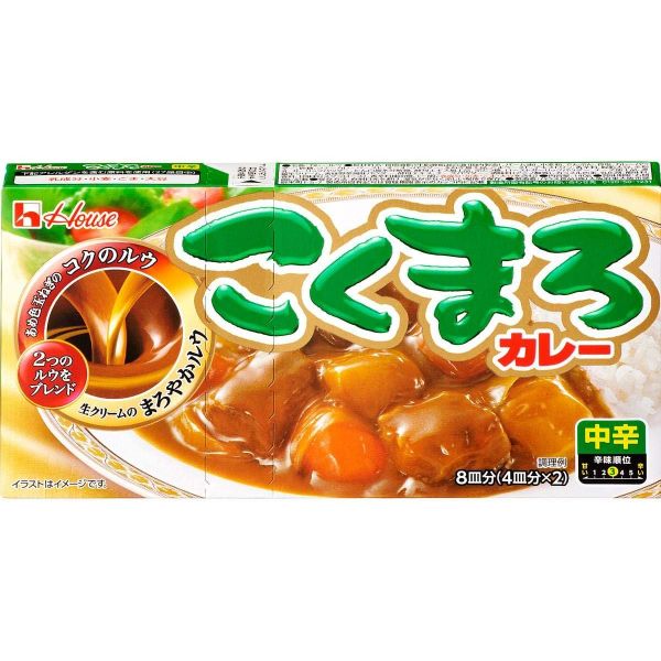 하우스 고쿠마로 카레 중간 매운 맛 49 온스 140 g x 5 팩 88g×3개 : 반딧불이마트
