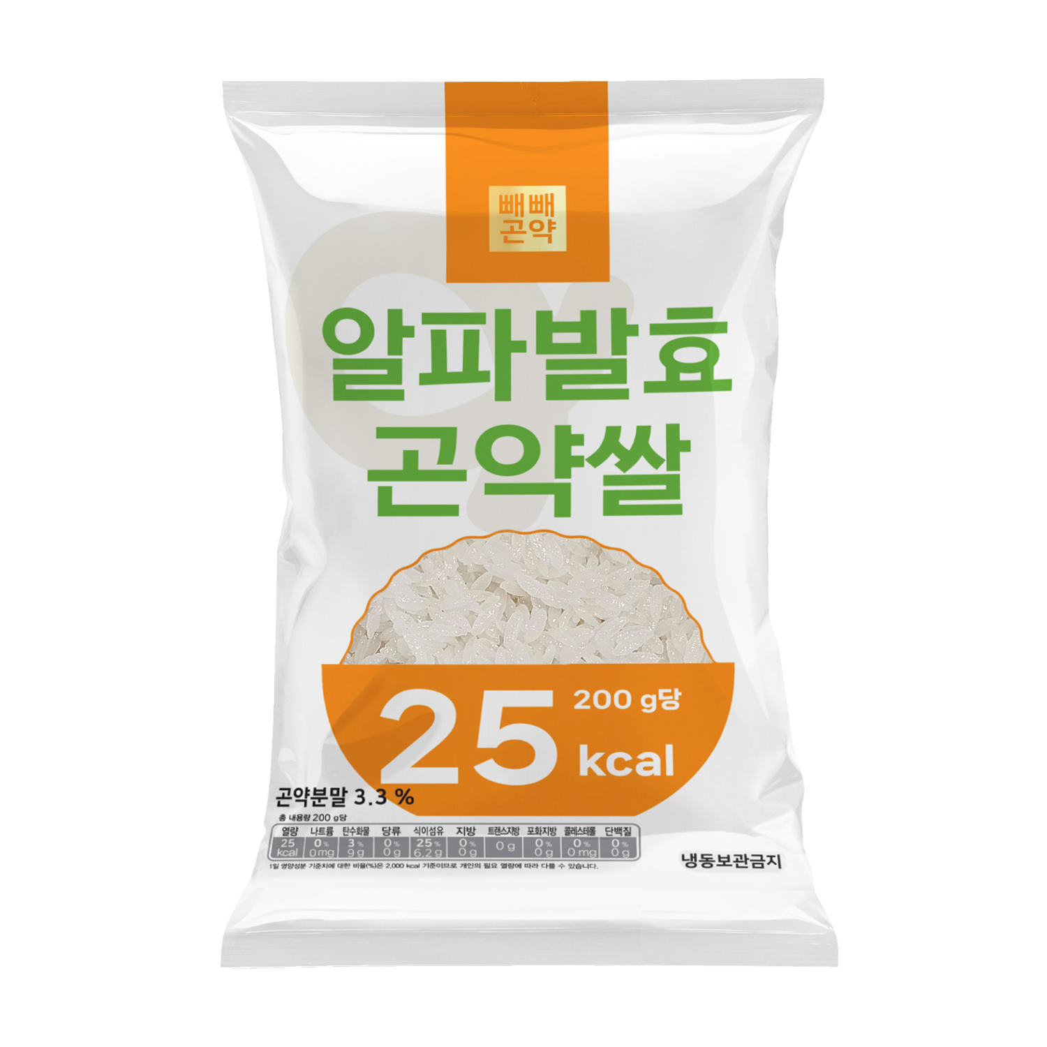 취사후 냉동보관 가능 알파발효곤약쌀 곤약가 곤약미 200g, 16개 : 곤약가
