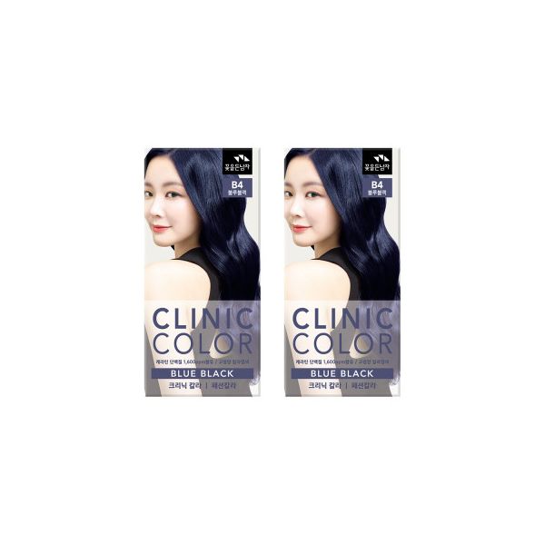 꽃을든남자 크리닉칼라 패션칼라 염색약 B4 블루블랙 x 2개 : 원챌린지