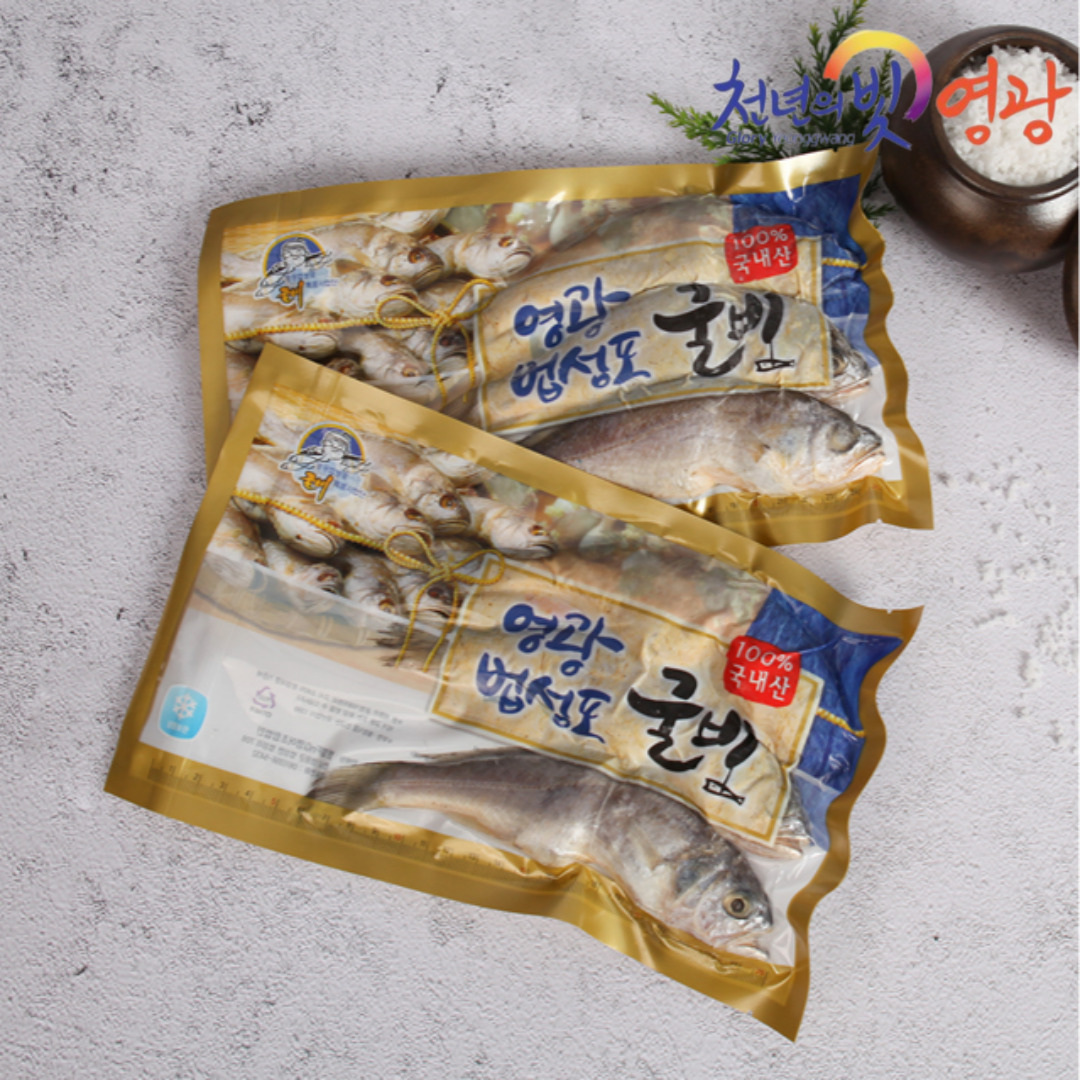 천년의빛 영광굴비 진공포장 국내산 30미 2.4kg (18-20cm)가정용 굴비 선물세트 : 주영광굴비수산