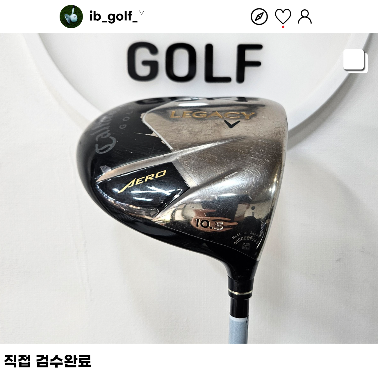 [중고] 캘러웨이 레가시 V AERO 10.5도 S대 드라이버 : IB골프