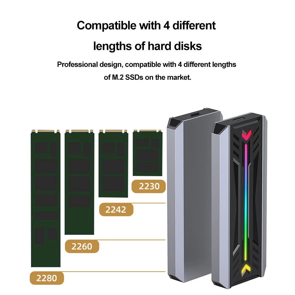 2 NGFF NVMe SSD 인클로저 USB 3.1 C 타입 외장 케이스 M2 하드 드라이브 슬라이딩 커버 HD 스토리지 박스 하우징 PC 노 : 천명상회