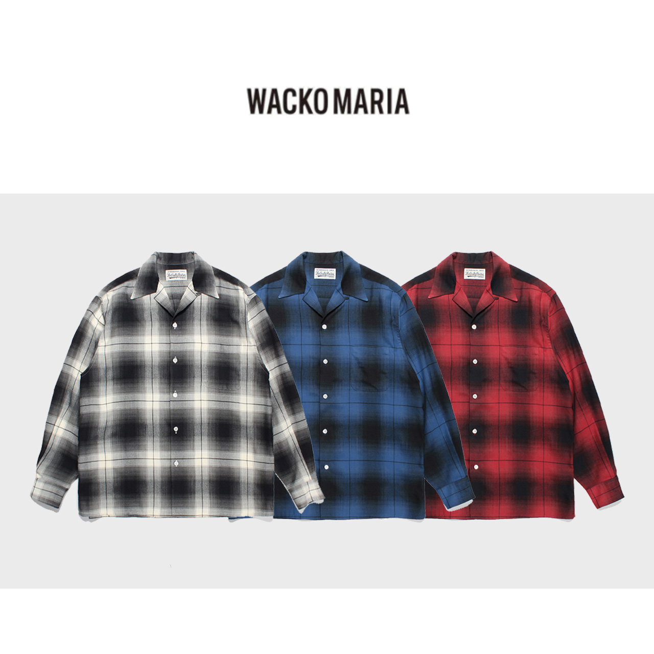 23FW WACKO MARIA 와코마리아 CHECK OPEN COLLAR SHIRT : 후치토