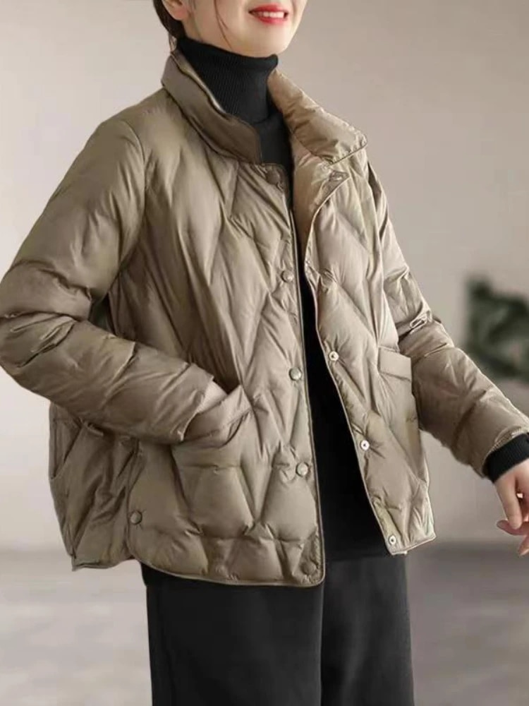 누빔 패딩 롱 여자 여성용 가을 겨울 재킷 우아한 한국 패션 아웃웨어 캐주얼 빈티지 루즈 포켓 오버코트 여성 의류 퀼트 코트 신상 : 지소다연구소