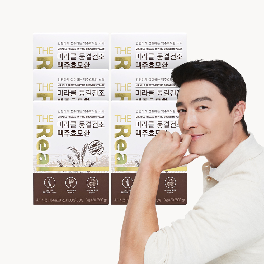 더리얼 미라클 동결건조 맥주효모 환 베타글루칸 30포, 6개 : The Real