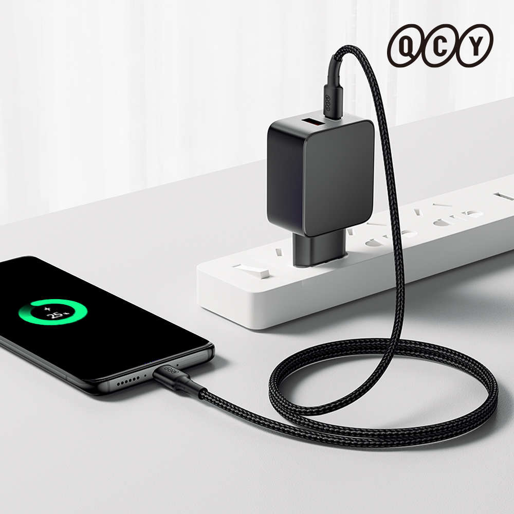 QCY GaN PD 65W 미니 고속충전기 + QCY 100W C to C 케이블 세트 : 국제전자통신