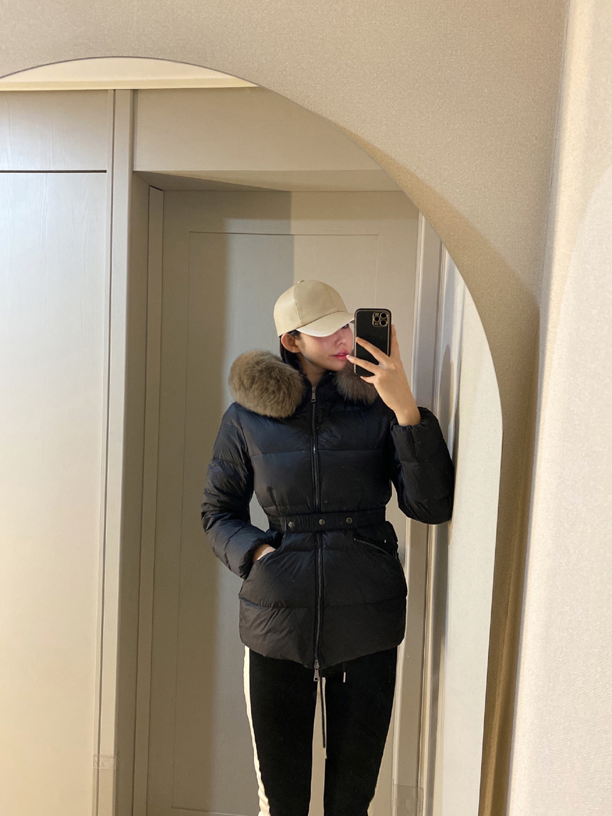 보에 몽 리얼폭스퍼 구스다운 벨트 숏패딩 /디엘즈 : 디엘즈