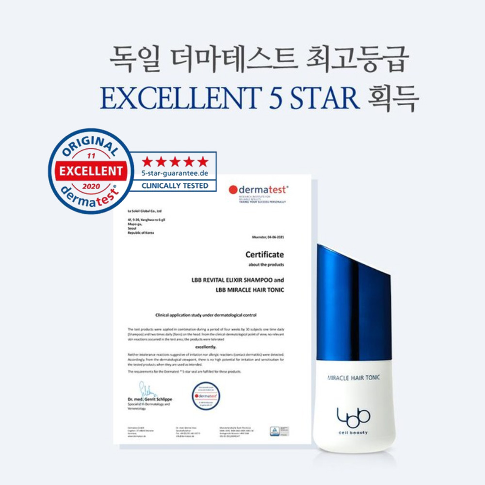 LBB 엘비비 더마테스트 저자극 탈모기능성 미라클 헤어 토닉 100ml : 콜람