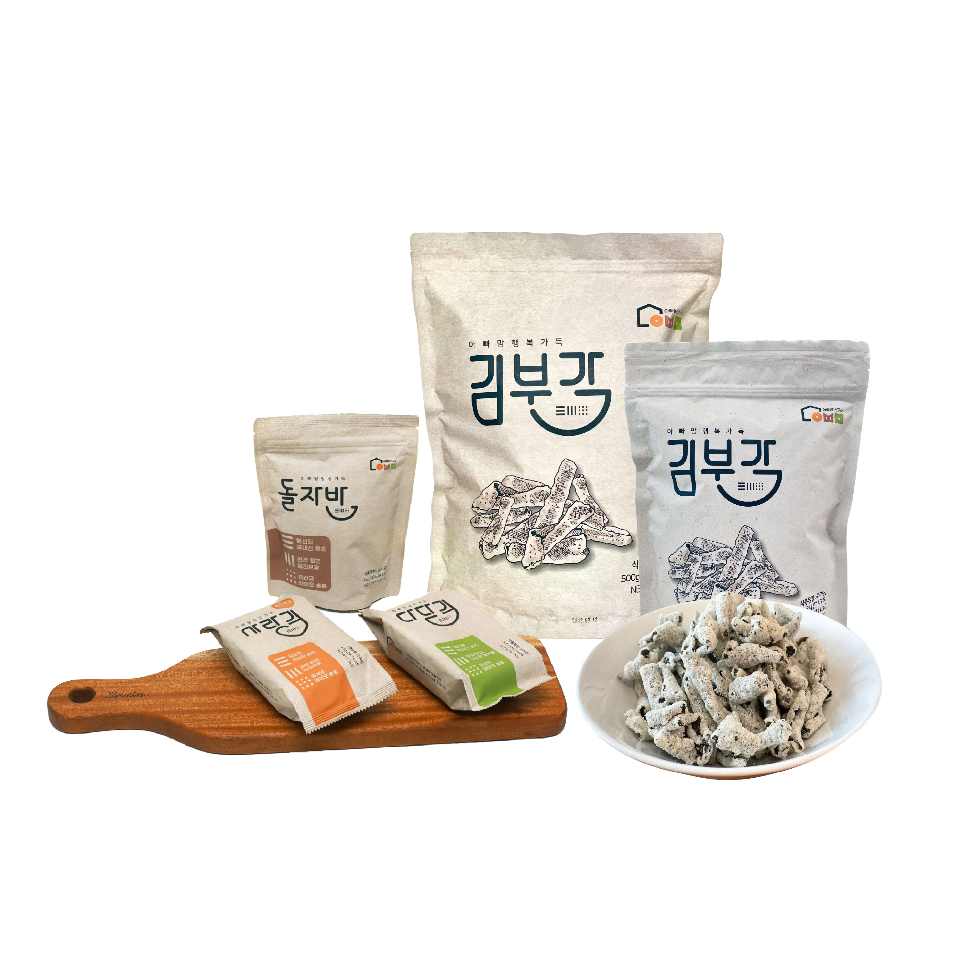 아빠맘연구소 패밀리세트2[사랑김1박스,다담김1박스,돌자반1박스,김부각2봉] : 아빠맘연구소