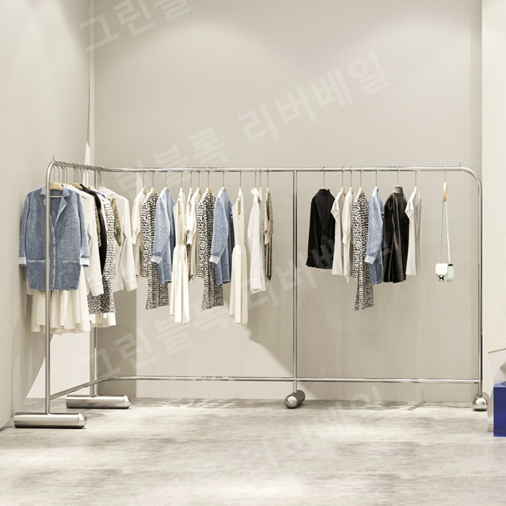 세탁소 행거 코트 의류 대용량 선반 거치대 천장 옷가게 : 그린블록