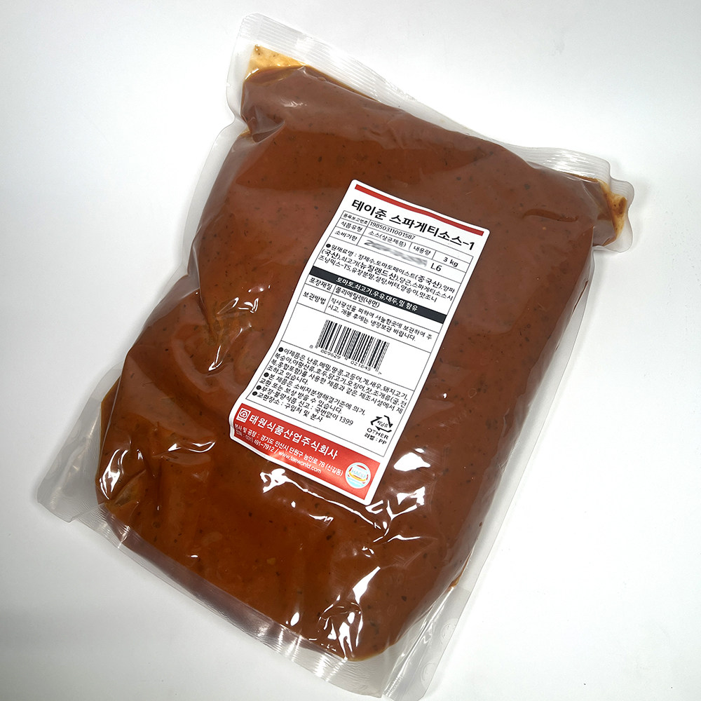 태원식품 테이준 스파게티소스-1 3kg / 파스타 토마토소스 : 쉐프의창고