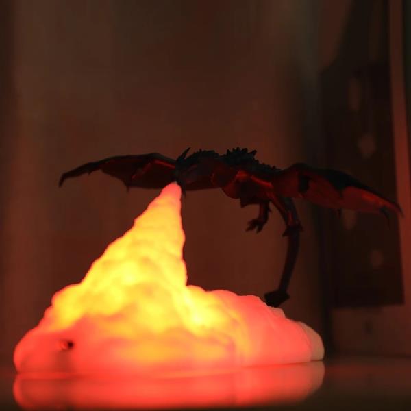 Dropship-인기 판매 3D 프린트 LED 드래곤 호흡 야간 조명 홈 달 램프 최고의 아이 선물 2020 : 더프시스몰
