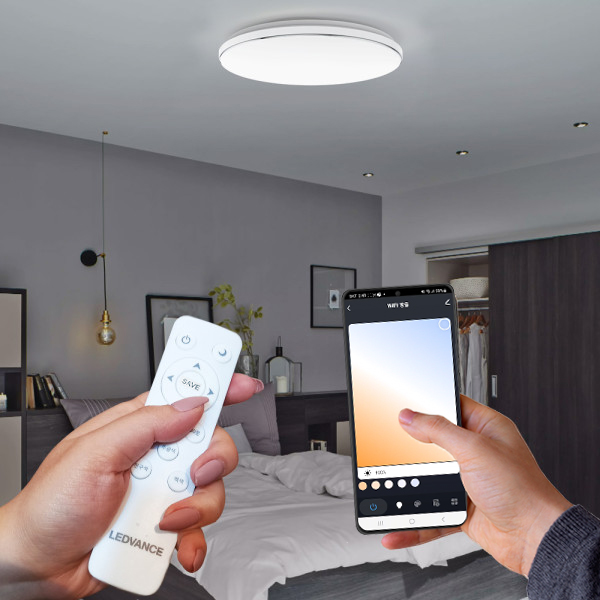 오스람 LED 방등 WIFI 55W 색변환 리모컨 사각 방등 거실등 LED 전등 교체 : 해피램프