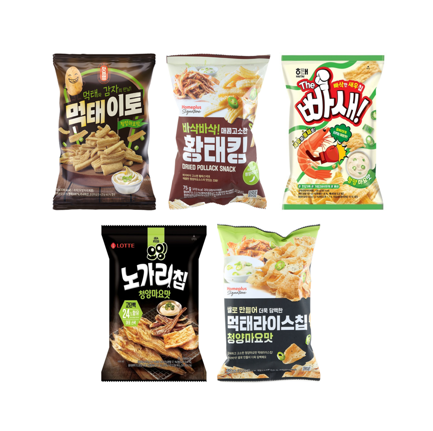 인기 먹태스낵 5종세트(먹태이토, 황태킹, 빠새, 노가리칩, 먹태라이스칩) : 이레마켓몰