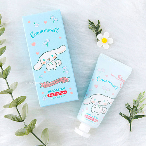 산리오 핸드크림 로션 시나모롤 베이비코튼 30ml 베이비파우더향 : 누누네 잡화점