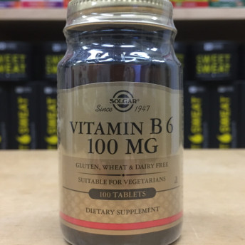 (SALE 유통기한 05/2025) 솔가 비타민 B6 100mg 100정 (타블렛), Solgar Vitamin B6 100mg 100tabs : 프리미엄비타
