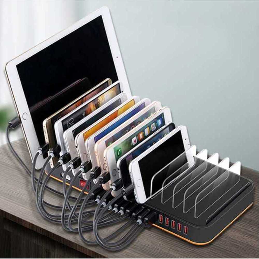 멀티포트충전기 USB 탁상용 스마트폰 거치대 어댑터 핸드폰 업소용 카페 매장용 다용도 무인 휴대폰충전함 : 구매를부탁해