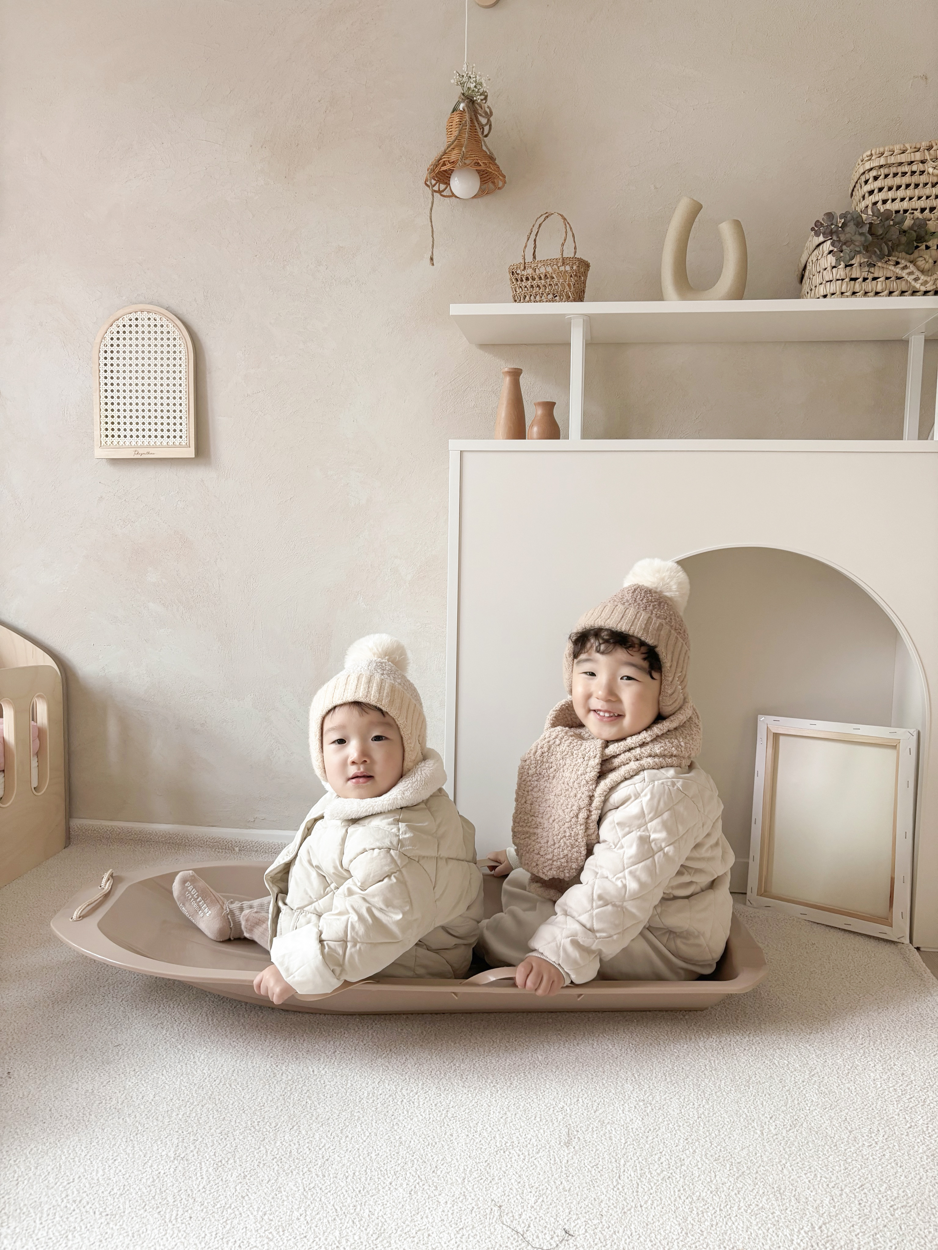 뚜뚜아트 눈썰매 감성 베이지 갯벌 체험 2인용 : 뚜뚜아트