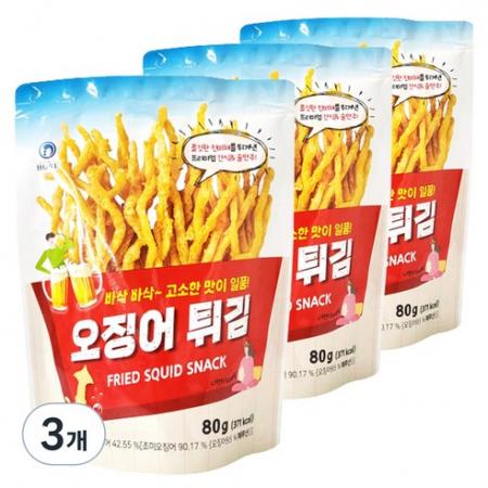 오징어 튀김 80g 3개 : e다올샵