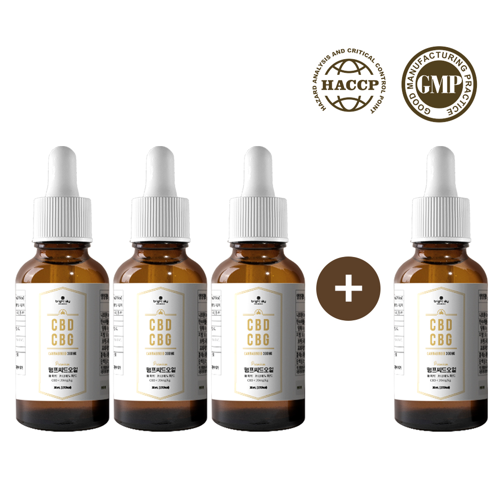 3+1 브라이트스카이 1% 카나비노이드 햄프씨드오일 30ml CBD CBG 파이토 대마종자유 오일 : 주식회사 브라이트스카이