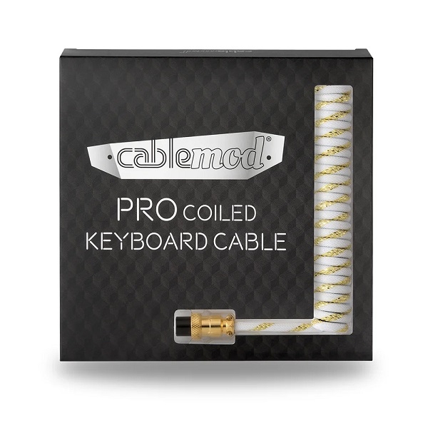 CableMod Pro Coiled 항공 키보드 케이블 (1.5m,마이다스 화이트) : 디스컴시스템