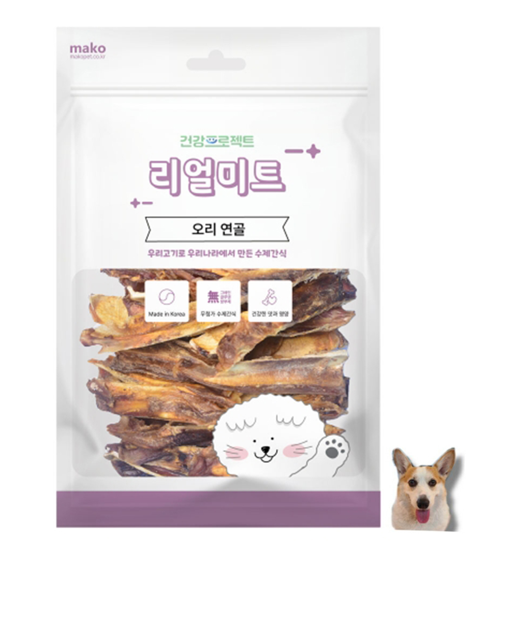 리얼미트 대포장 오리연골 300g 반려견 강아지 수제간식 : 땡블리펫