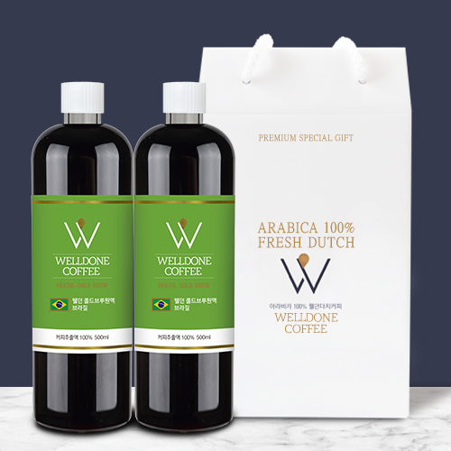 웰던커피 더치커피 콜드브루 원액 브라질 NY2 FC 500ml x 2병 선물세트 외 7종 : 웰던커피