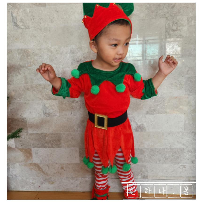 [반하나봄] 키즈 크리스마스 요정 산타복 엘프요정 산타상하복 크리스마스 선물 파티복 어린이집 유치원 행사복(사은품증정) : 반하나봄