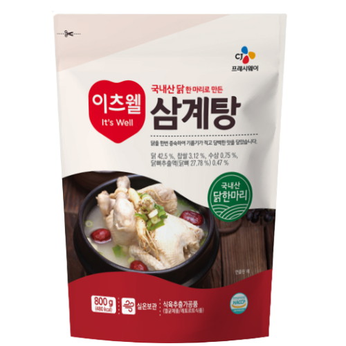 CJ 이츠웰 삼계탕 800g x 5봉 : 그린푸드마켓