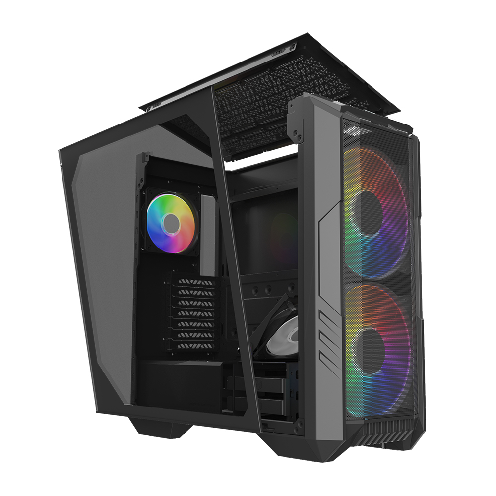 쿨러마스터 HAF 500 블랙 강화유리 미들타워 PC 컴퓨터 케이스. : 주식회사 아몽컴퍼니
