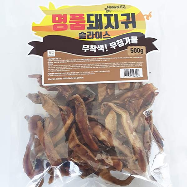 대용량 명품돼지귀_슬라이스 500g : 수제펫