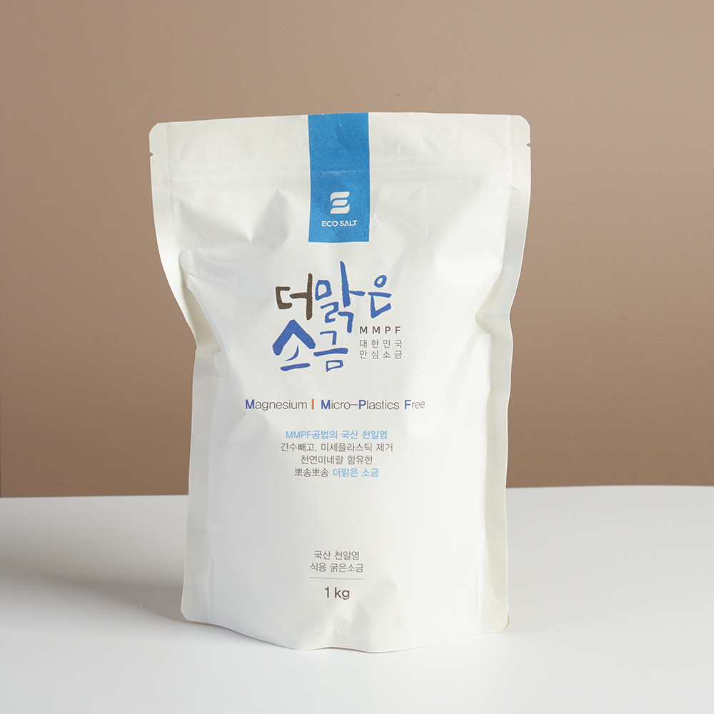 신안 천일염 더맑은 굵은소금 1kg 간수뺀 굵은소금 김장소금 절임용 중금속 납 제거 : 에코솔트 더맑은소금