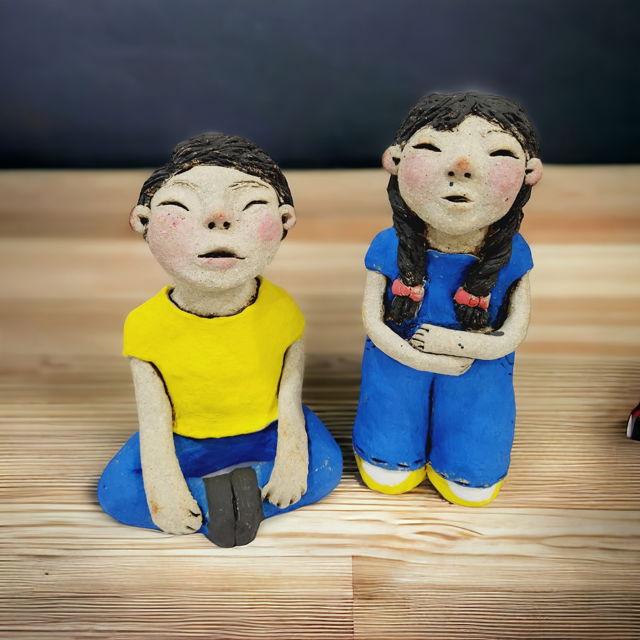 토다원공방 가족세트 토우인형 수제 인테리어 소품 장식인형 도자기인형 : 토다원공방
