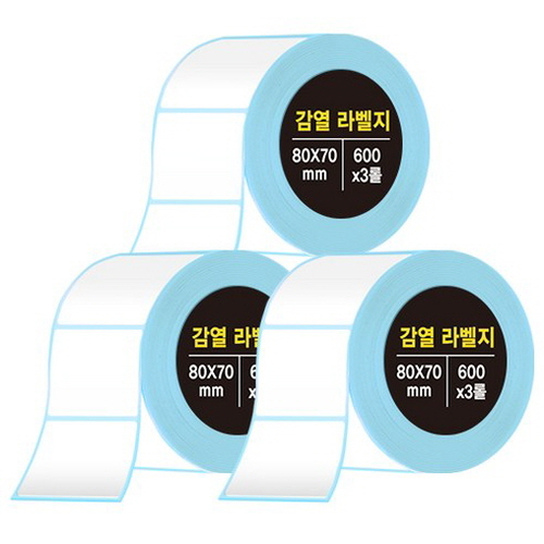 [6월발송]다다 감열라벨지 600매 3롤80x70 : 주식회사 다다