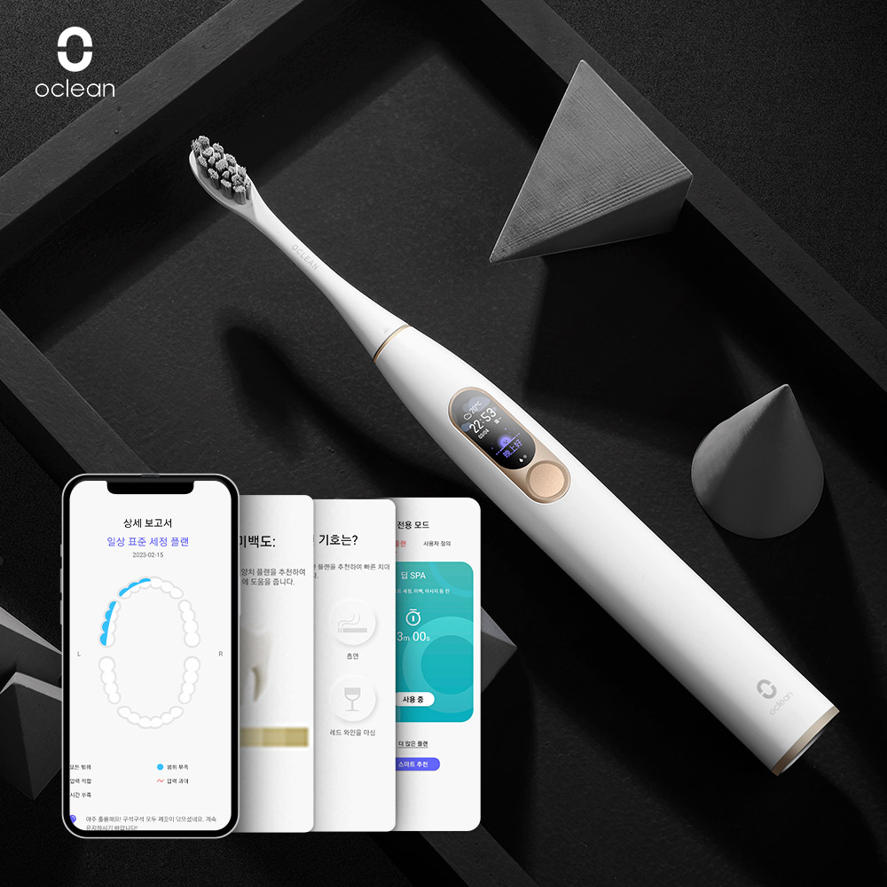 오클린 스마트앱 음파 전동 칫솔 X 어플 연동 세정 확인 : carepod