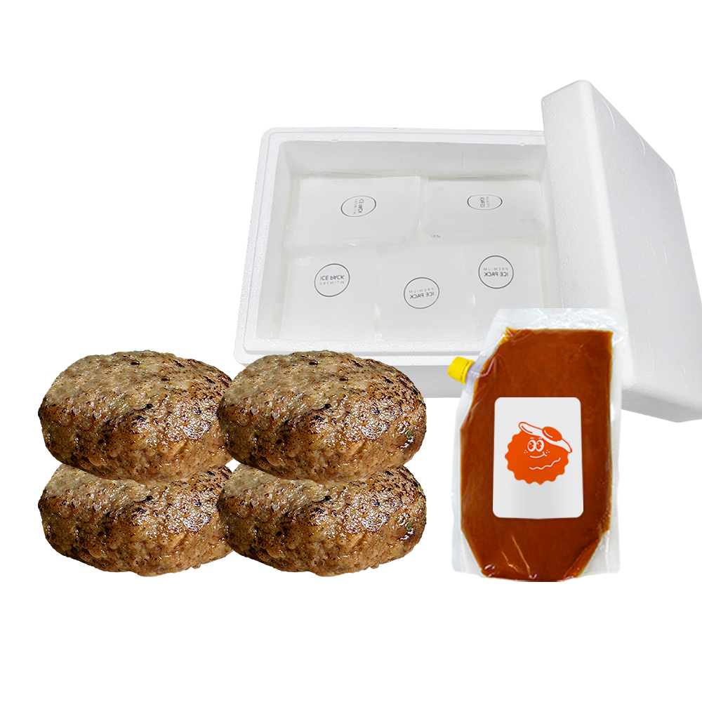 육즙 가득 통통이함박 4개입 함박스테이크 수제 함박 400g : 맛플레이
