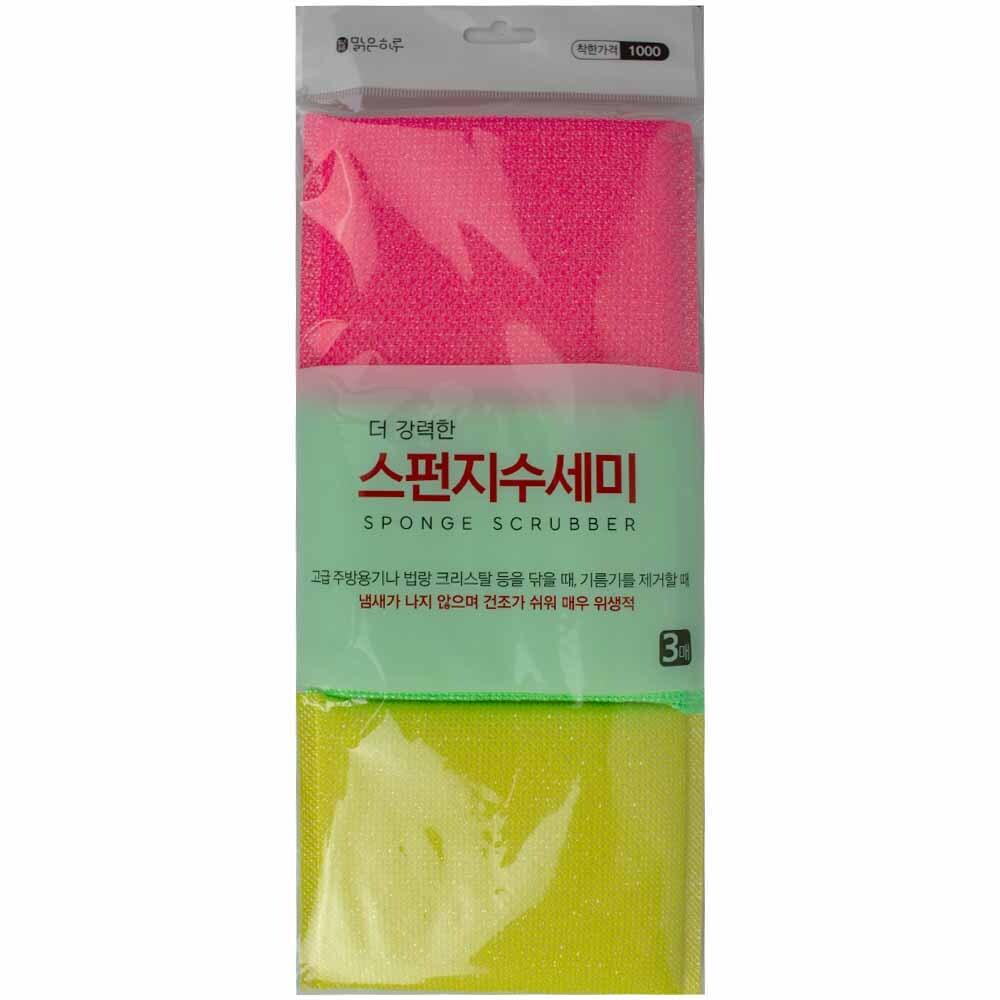 맑은하루 더 강력한 스펀지 수세미 3매입 10개(681694) : 뷰티쇼핑몰