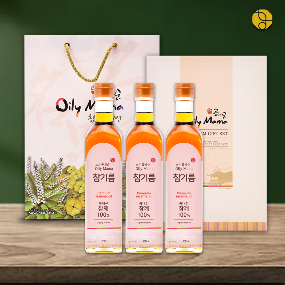 [공식품] 250 프리미엄  참기름 3병 선물세트 : 공식품영농조합법인