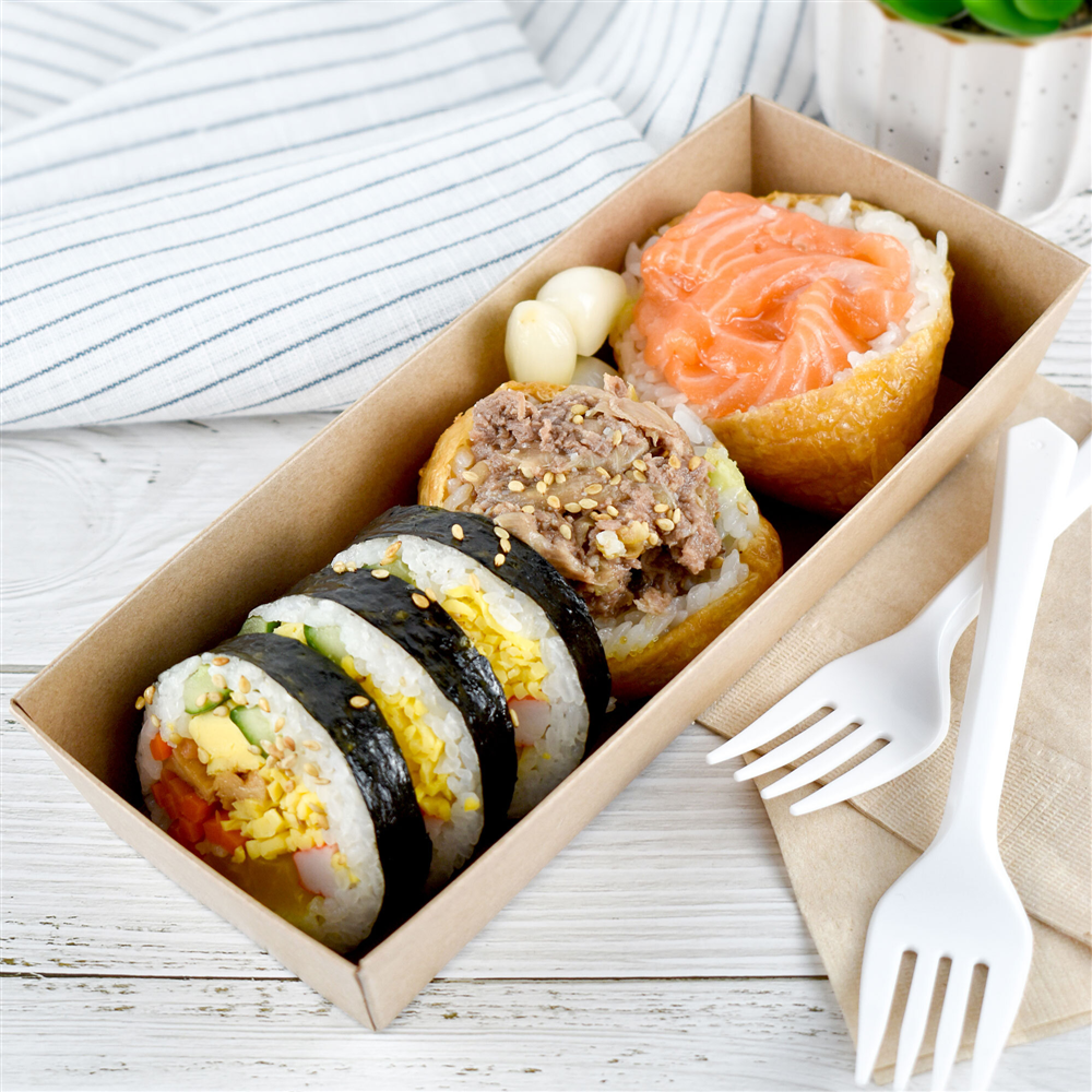 샌드위치 직사각 DRP 16호 유부 김밥 포장 크라프트 용기 세트 100개 : 세자매 이야기