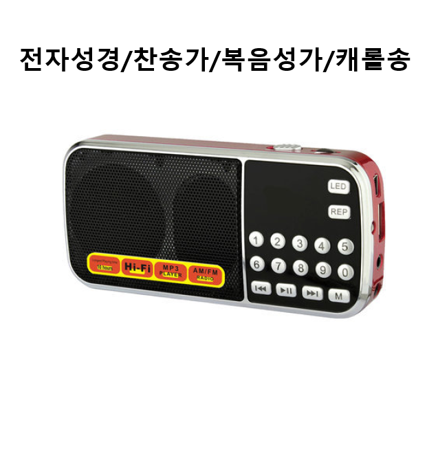 (정품) 전자성경 스피커 찬송가 복음성가 정독 한글성경 캐롤송 NIV 노래방 오디오성경 효도라디오/N4 : 디스카운트