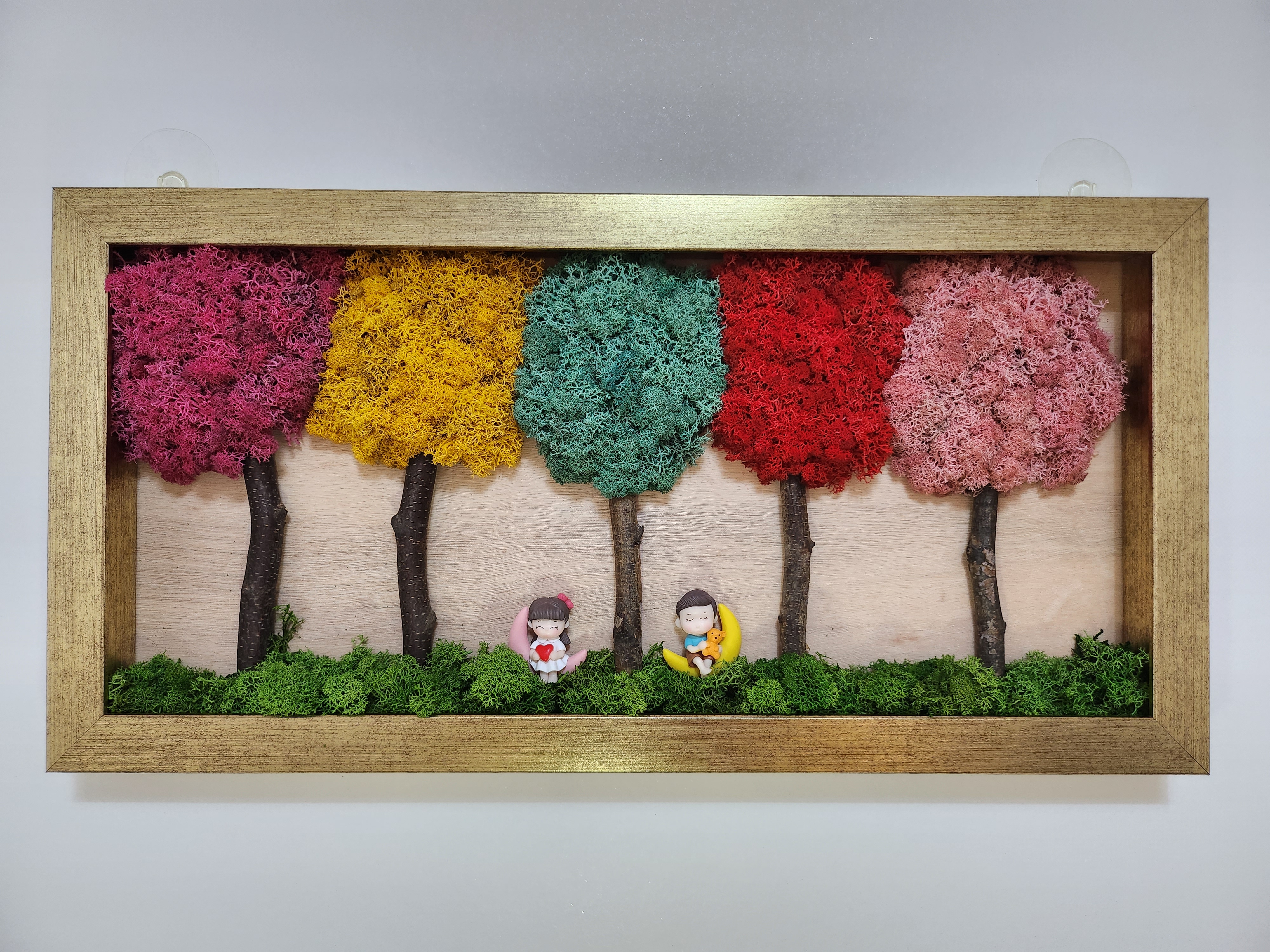 공기정화 습도조절 스칸디아모스 나무 액자 인테리어 장식 고급선물 : atelier-sooop