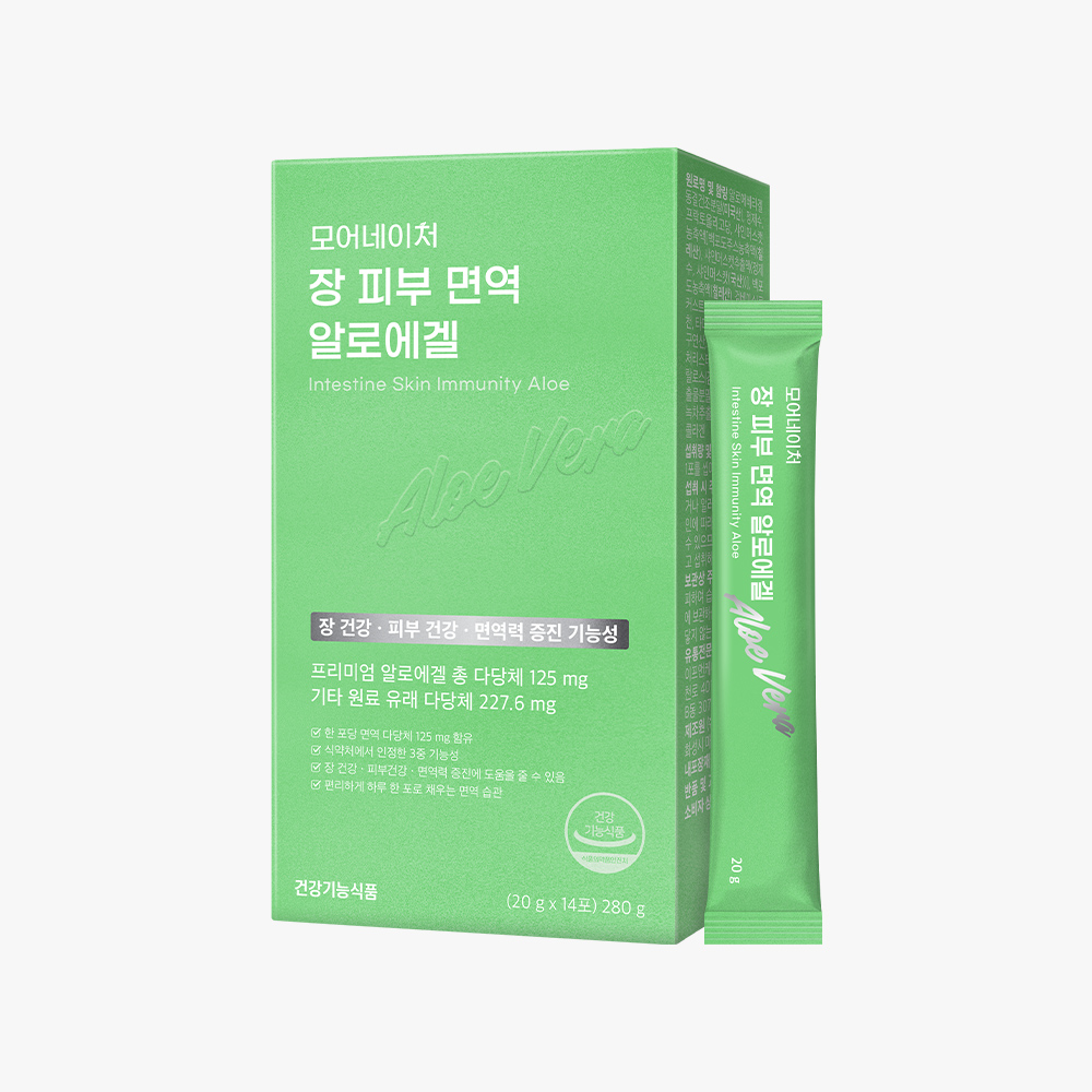모어네이처 알로에 겔 젤리 베라 다당체 먹는 장 피부 면역력 이뮨 14포, 1개 : 모어네이처