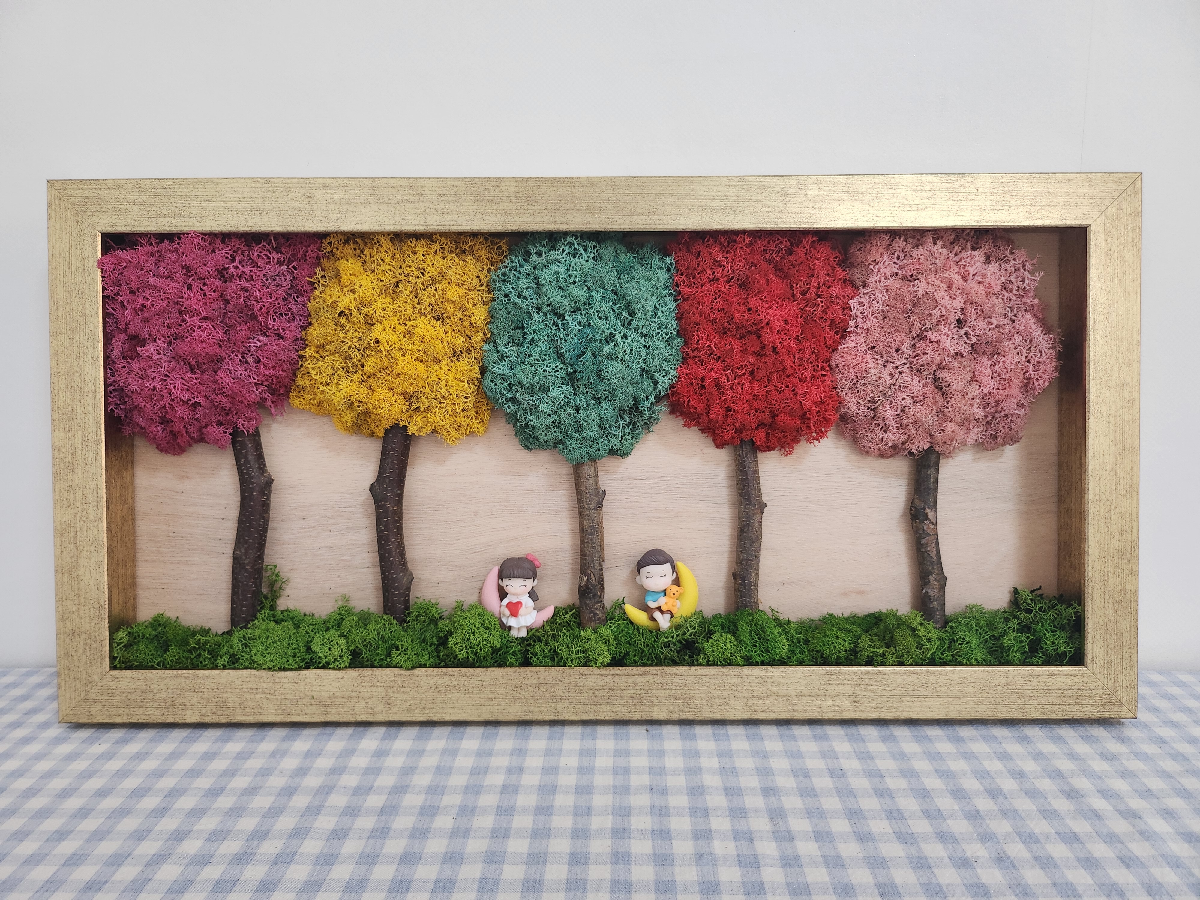 스칸디아모스 나무 액자 인테리어 장식 : atelier-sooop