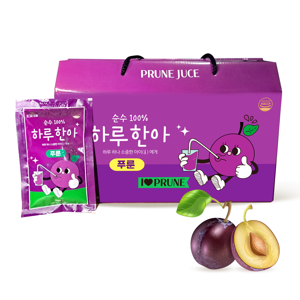 하루한아 푸른주스 푸룬주스 쥬스 100ml x 30포 임산부 변비에 좋은 쾌변 : 아로파스토어
